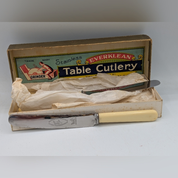 Vintage set of six stainless steel celluloid Dessert cutlery - Herbert Robinson - Picture 6 of 6